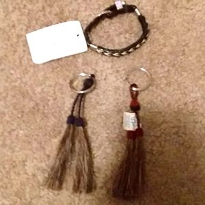 Bracelet and Horse Hair Keychains